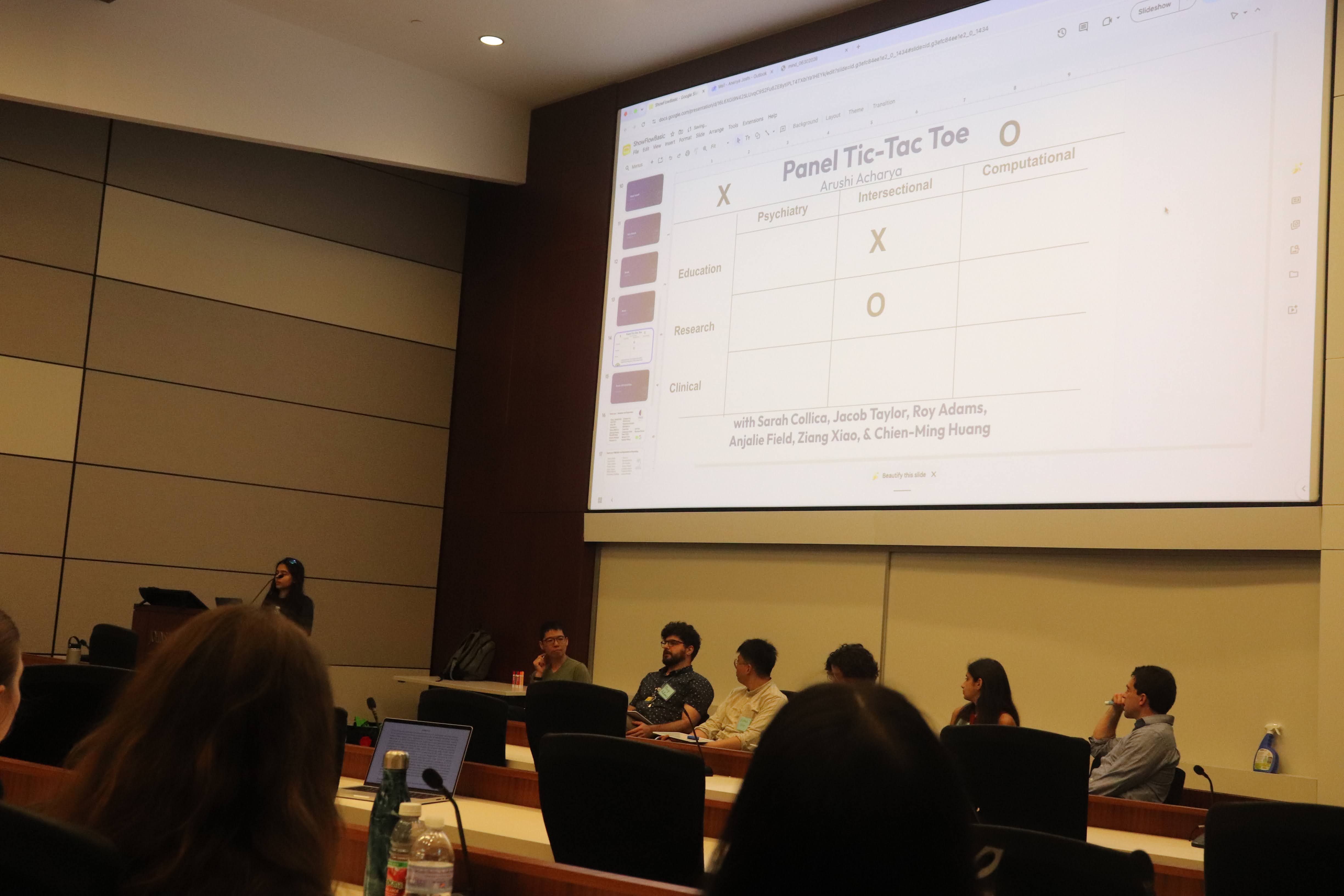 Tic-tac-toe panel at the MINDS Primer